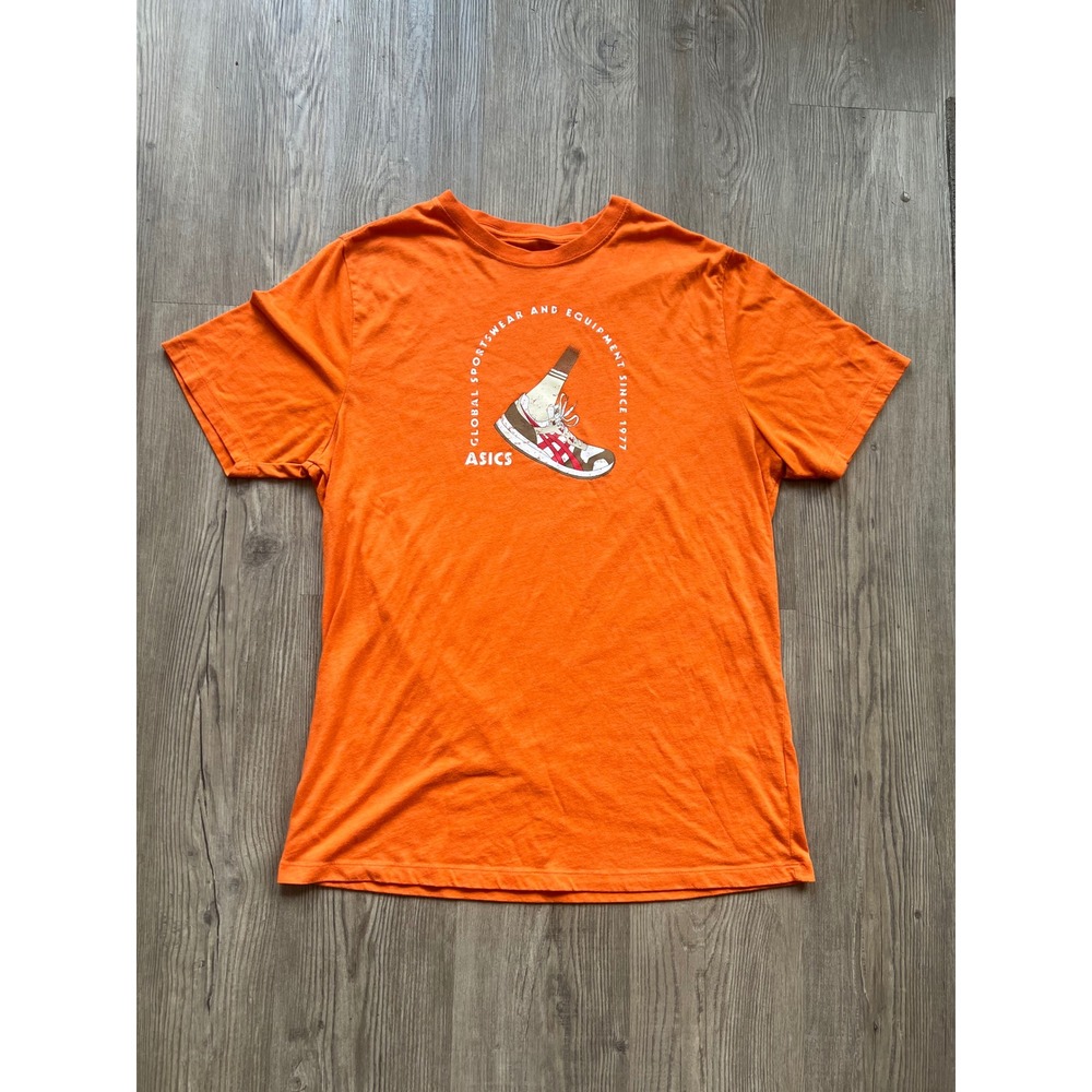 ASICS Men's Lyte Classic Orange Short Sleeve Graphic T-Shirt Size Large